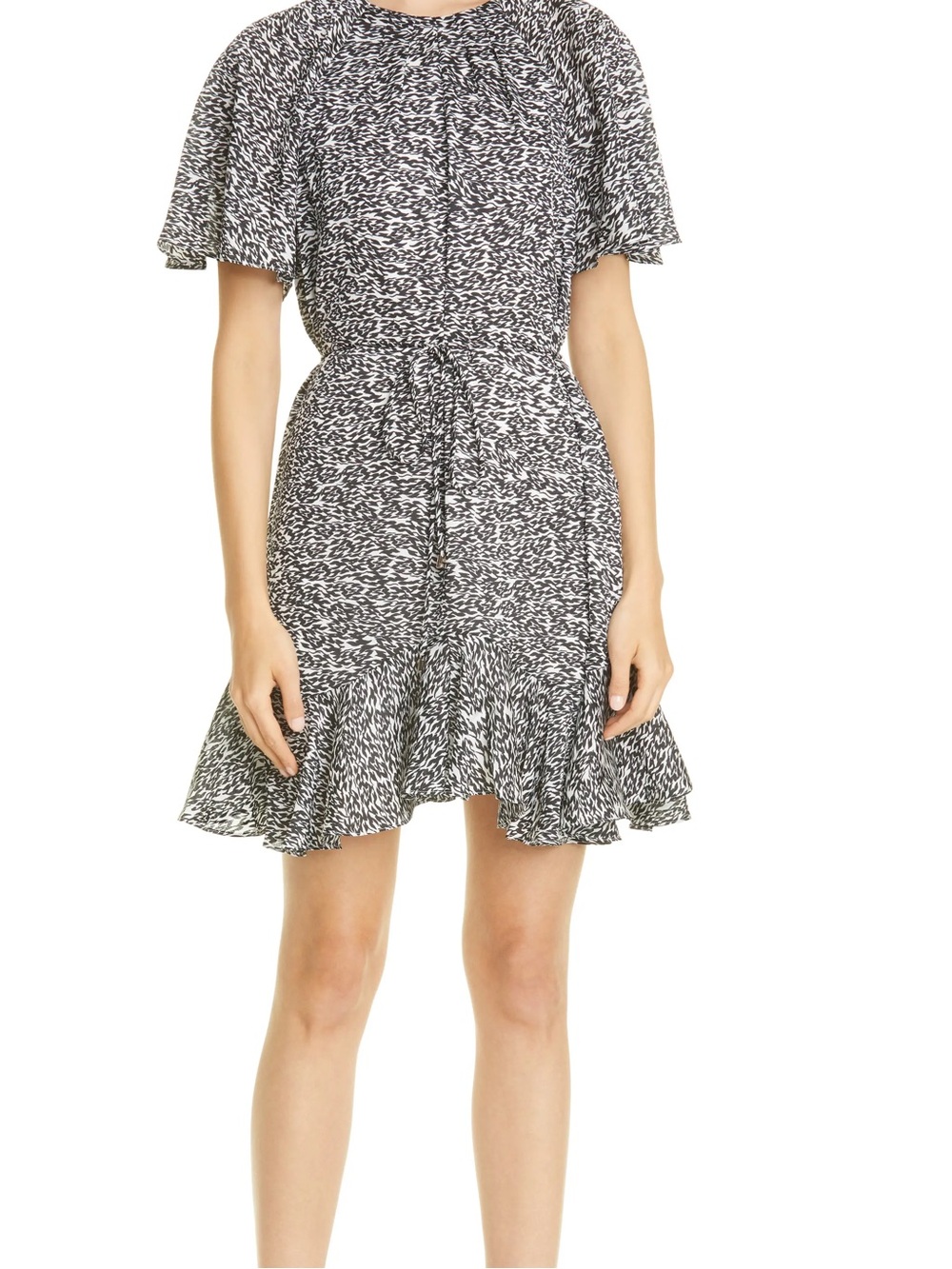 Ted Baker London || abstract print fluted hem minidress
